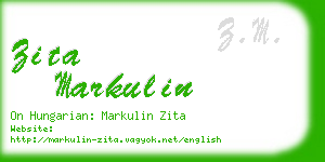 zita markulin business card